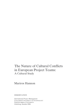 The Nature of Cultural Conflicts in European Project Teams: