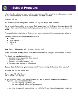 Subject Pronouns