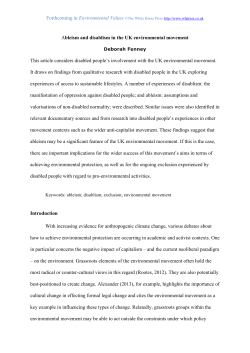 Ableism and disablism in the UK environmental movement This