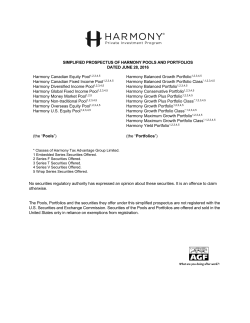 simplified prospectus of harmony pools and portfolios