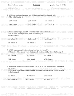 1. ABC is an equilateral triangle, with BC horizontal and C to the