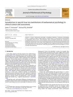 Introduction to special issue on contributions of mathematical