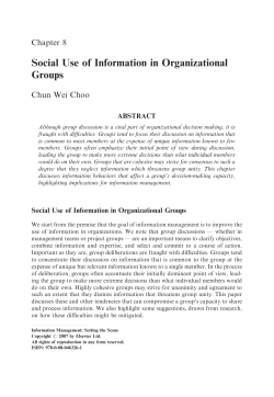 Social Use of Information in Organizational Groups