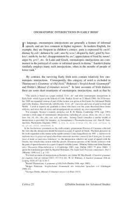 Onomatopeic interjections in Early Irish
