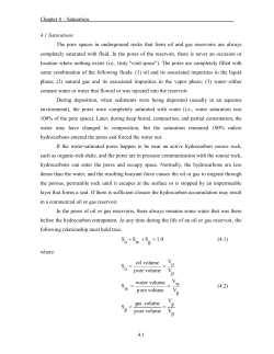 Chapter 4 &ndash; Saturation 4.1 4.1 Saturations The pore spaces