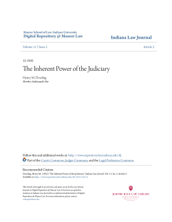 The Inherent Power of the Judiciary