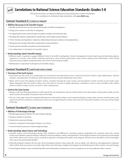 Correlations to Science Standards