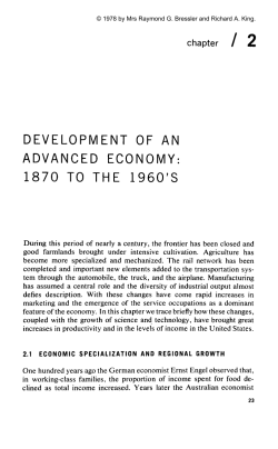 development of an advanced economy: 1870 to the 1960`s