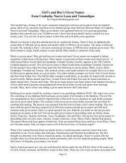Given Names Project - Arthur Benveniste`s Home Page
