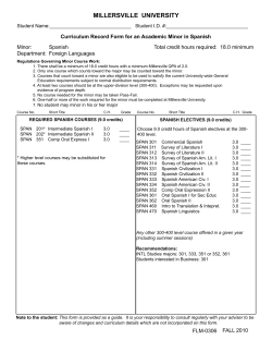 Minor in Spanish - Millersville University