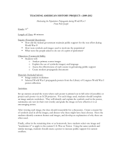 Motivating the Population-Propaganda During WWI