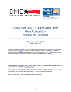 School Year 2017-18 Out of School Time Grant Competition