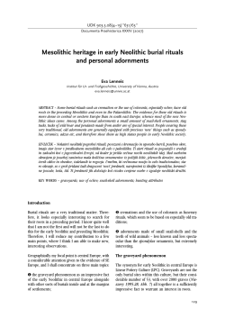 Mesolithic heritage in early Neolithic burial rituals and personal