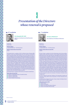 Presentation of the Directors whose renewal is