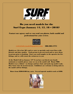 Do you need models for the Surf Expo January 14, 15, 16 &ndash; 2016?