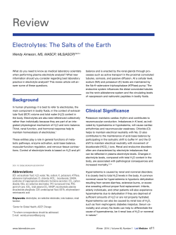 Electrolytes: The Salts of the Earth