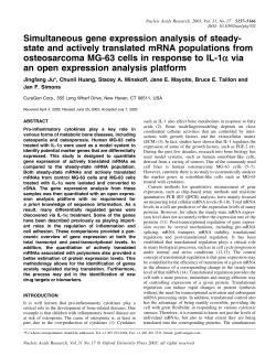 Simultaneous gene expression analysis of steady