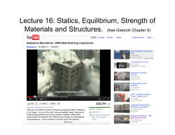 Lecture 16: Statics, Equilibrium, Strength of Materials and Structures