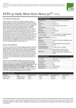 ETFS 3x Daily Short Euro Stoxx 50&reg; UES3