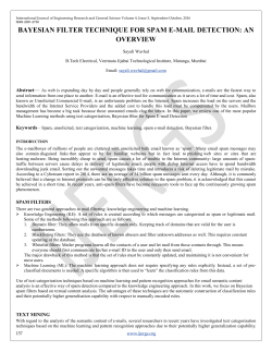 bayesian filter technique for spam e