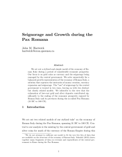 Seignorage and Growth during the Pax Romana