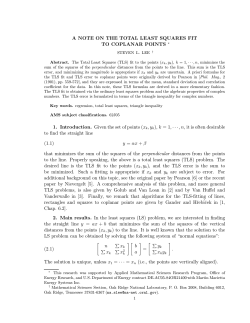 A NOTE ON THE TOTAL LEAST SQUARES FIT TO COPLANAR