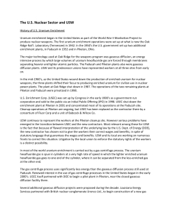 Uranium Enrichment in the United States, USEC and USW