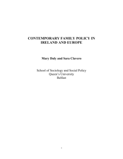 contemporary family policy in ireland and europe