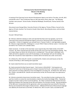 Chemung County Industrial Development Agency Minutes of the