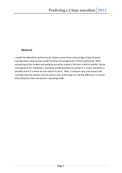 Predicting a 2 hour marathon