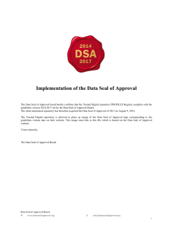 2014-2017 - Data Seal of Approval