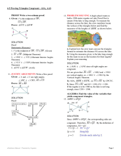 PROOF Write a two-column proof. 9. Given: V is the midpoint of