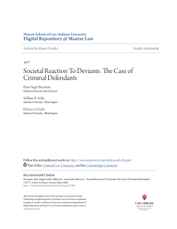 Societal Reaction To Deviants: The Case of Criminal Defendants