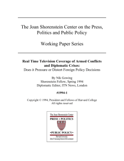 Real Time Television Coverage of Armed Conflicts and Diplomatic