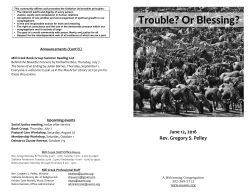 Trouble? Or Blessing? - Unitarian Universalist Society of Mill Creek