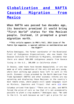 Globalization and NAFTA Caused Migration from Mexico