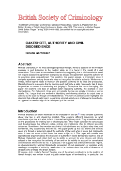Oakeshott, Authority and Civil DisobedienceSteven Gerencser