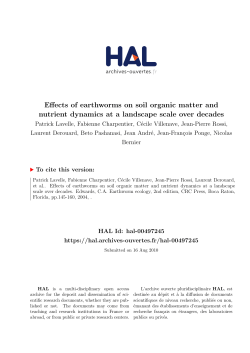 Effects of earthworms on soil organic matter and nutrient