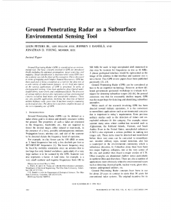 Ground penetrating radar as a subsurface environmental sensing tool