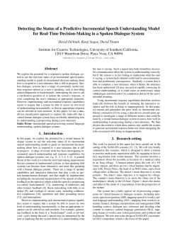 Detecting the Status of a Predictive Incremental Speech