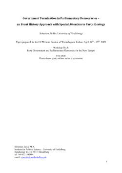 Government Termination in Parliamentary Democracies &ndash; an Event