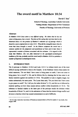 The sword motif in Matthew 10:34