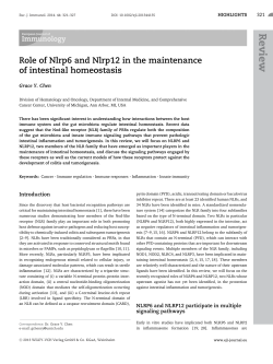 Role of Nlrp6 and Nlrp12 in the maintenance of intestinal homeostasis