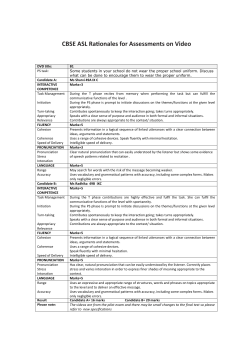 CBSE ASL Rationales for Assessments on Video