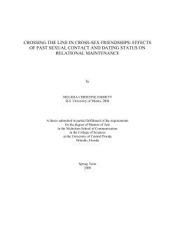 CROSSING THE LINE IN CROSS-SEX FRIENDSHIPS: EFFECTS