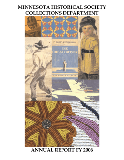 Collections Annual Report - Minnesota Historical Society