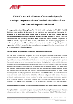 FOR ARCH was visited by tens of thousands of people coming to