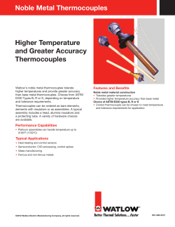 Noble Metal Thermocouples