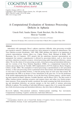 A Computational Evaluation of Sentence Processing Deficits in