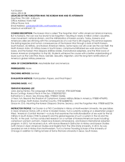 Yuri Doolan History 392-0-28 LEGACIES OF THE FORGOTTEN WAR